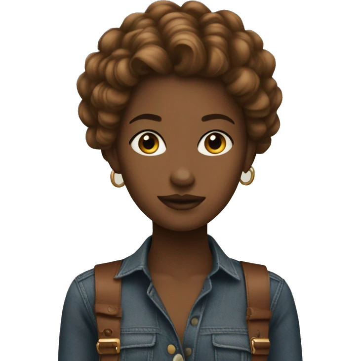 Stylish it Girl with Brown Haie  emoji