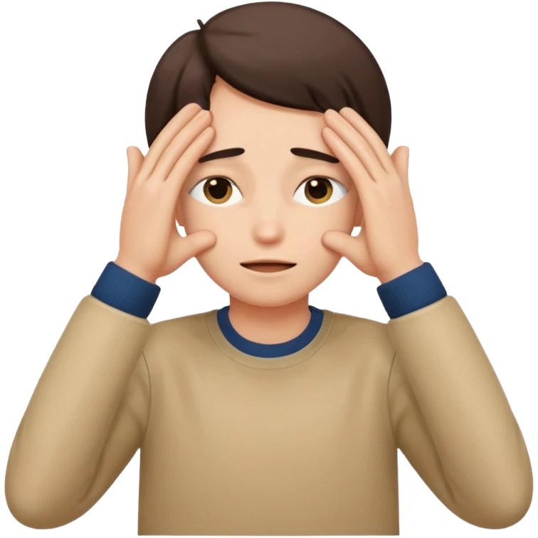 😳 covering eyes with 🙌  emoji