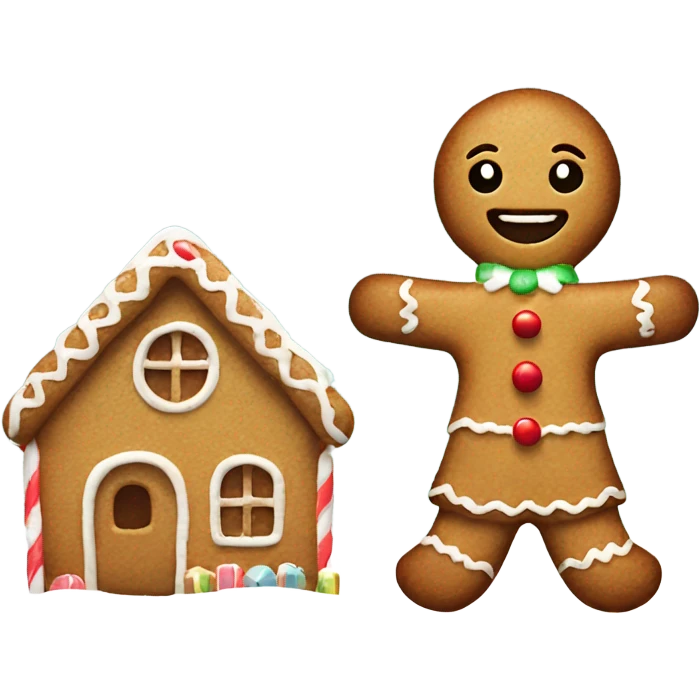 gingerbread lady with merry christmas sign emoji