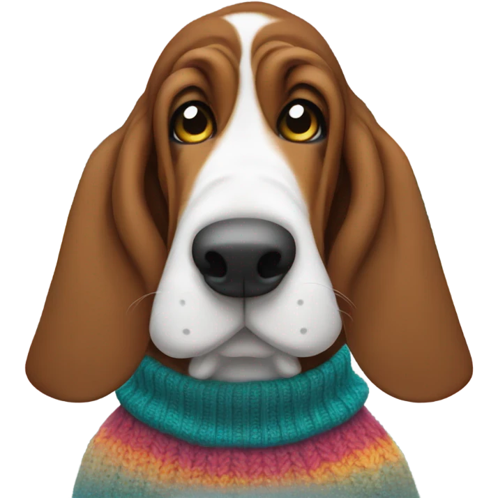Basset hound wearing a sweater emoji