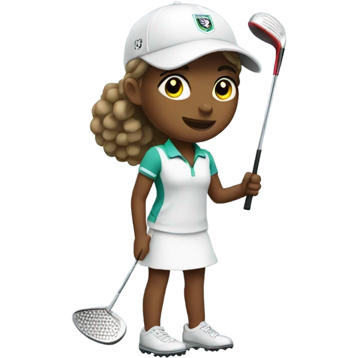 Girl Ram playing golf emoji