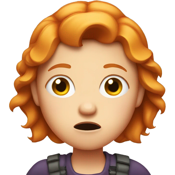 ginger girl being mad and confused  emoji