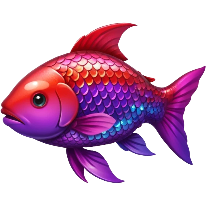 color gradient between red and purple glitter cute happy carp emoji