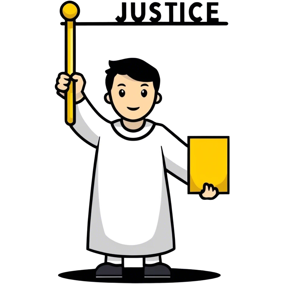 Poster board with “justice” written on it  emoji