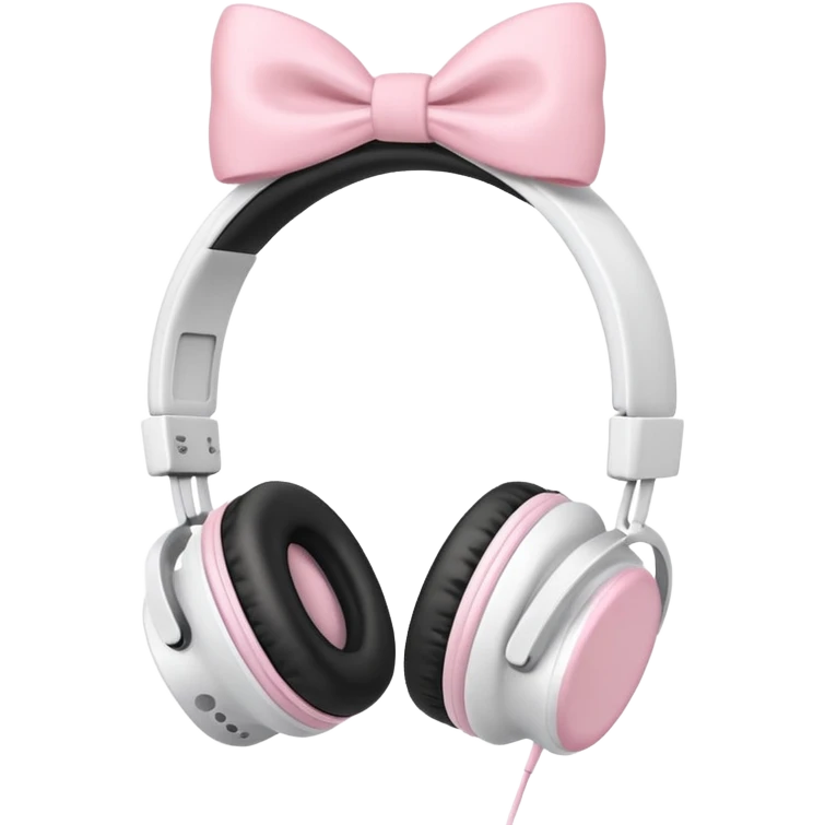White Headphones With Pastel Pink Bow emoji