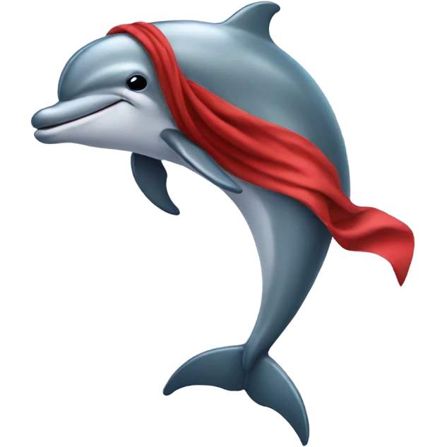 Dolphin with a red scarf emoji