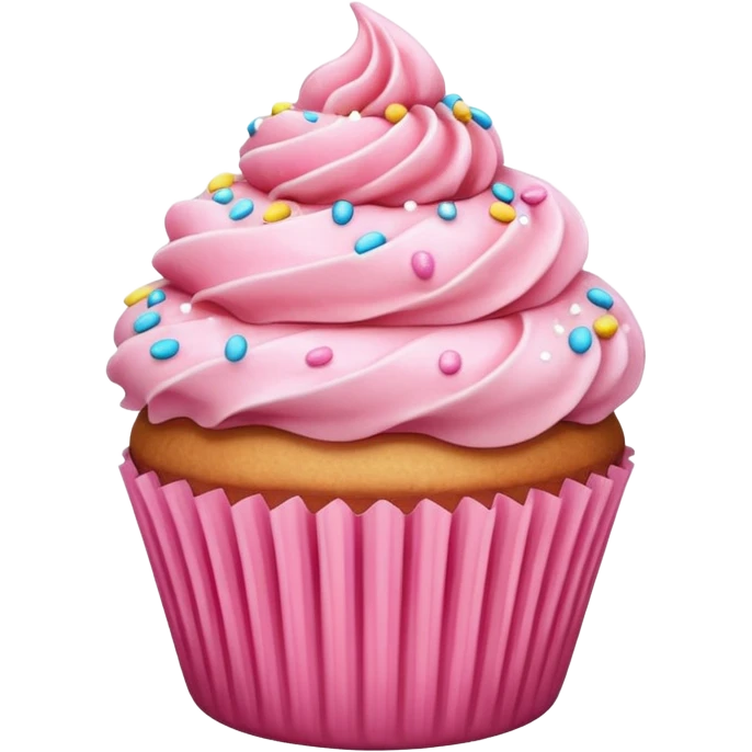 Cupcake with pink icing emoji