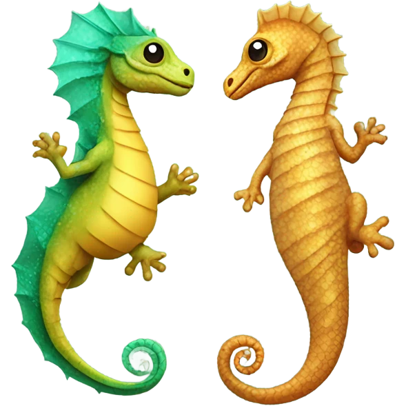 Lizard and seahorse  emoji