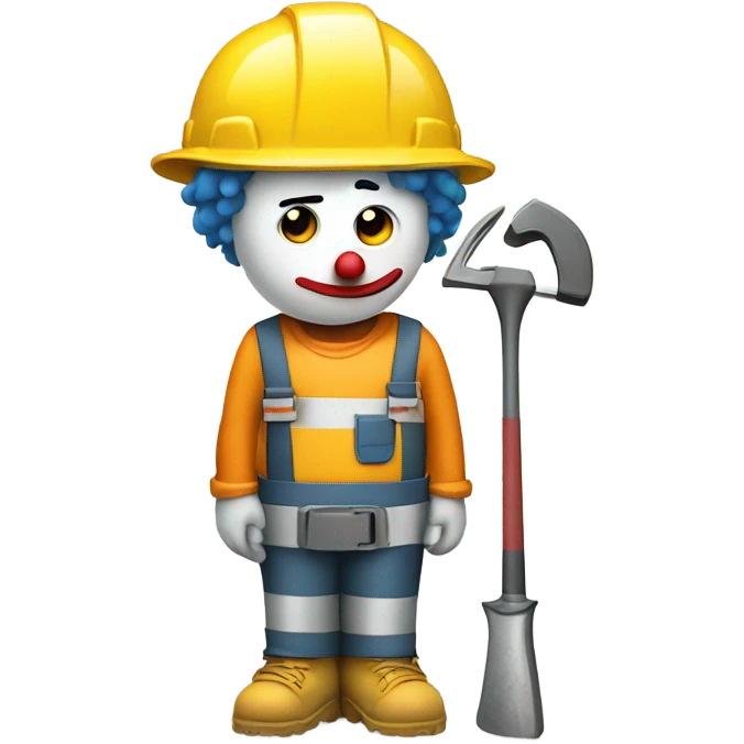 Sad clown working construction emoji