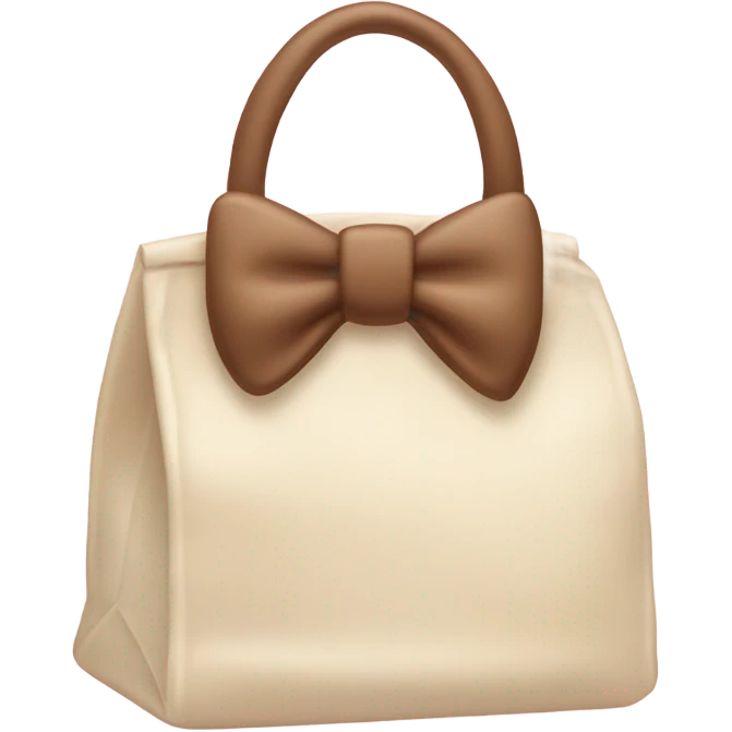 cream bag with pastel brown bow emoji