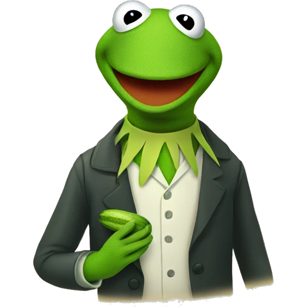 kermit holding a cucumber  emoji