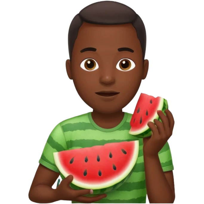 Black guy eating watermelon emoji