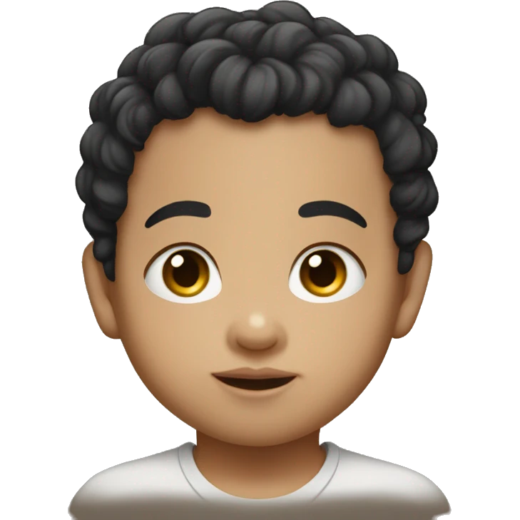 Southeast Asian male infant with black curly hairSou emoji