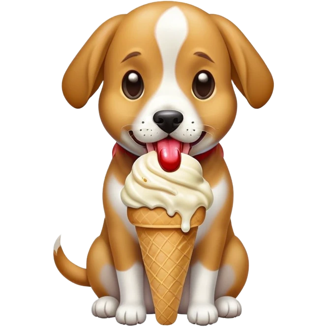 Dog licking ice cream  emoji
