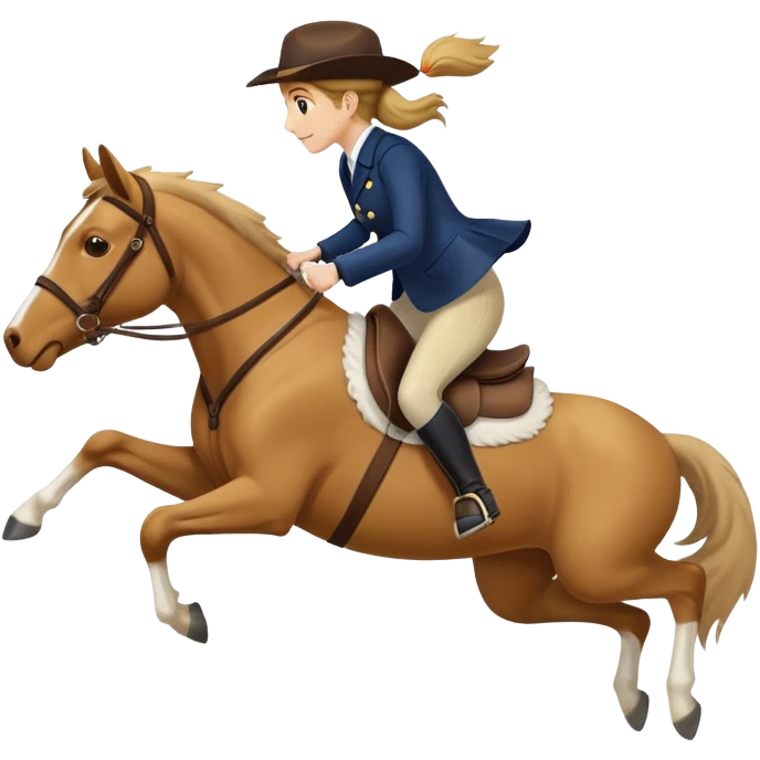 person riding a horse jumping over a dog emoji