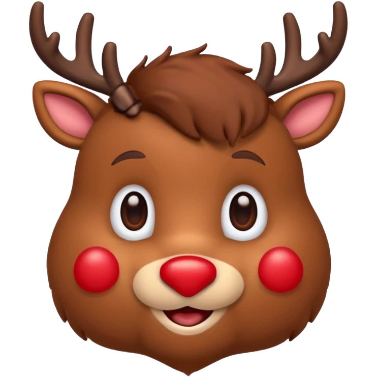 Rudolph cute face emoji for slack simple with hair emoji
