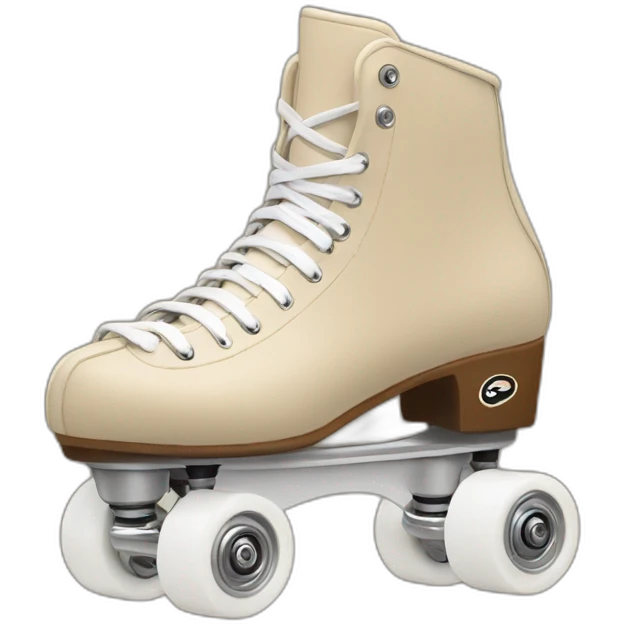 Beige Riedell rollerskate with jamplug and white wheels emoji