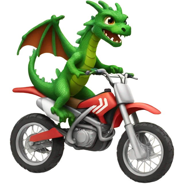 Dragon riding dirt bike emoji