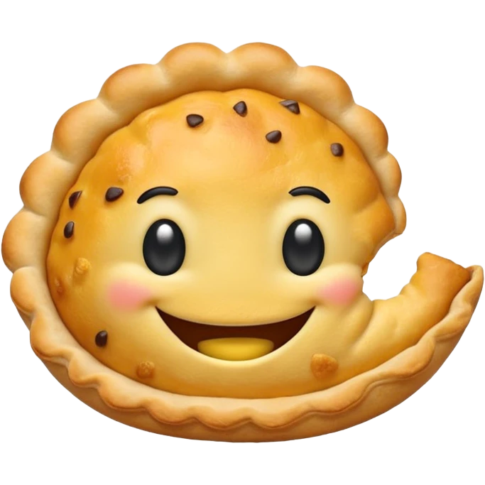 cute cartoon empanada character in SpongeBob + emoji