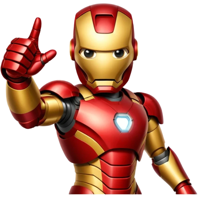 iron man right thumb up with eyes white emoji