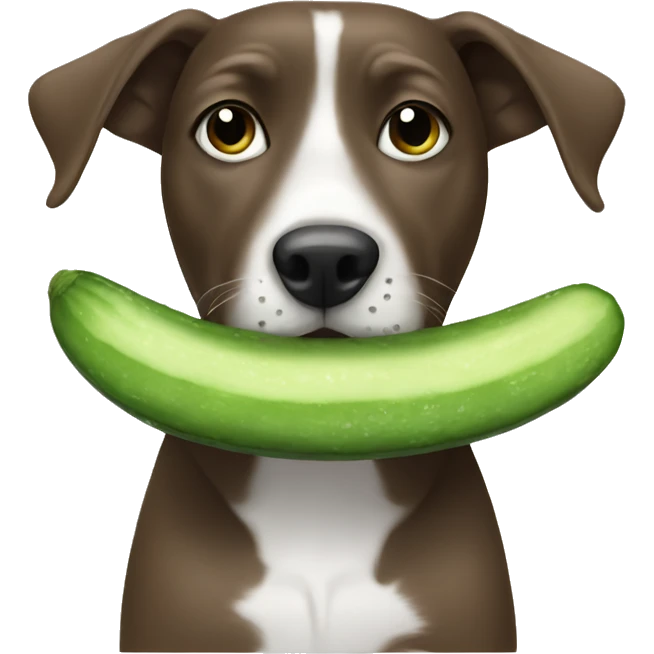 Dog eating cucumber emoji