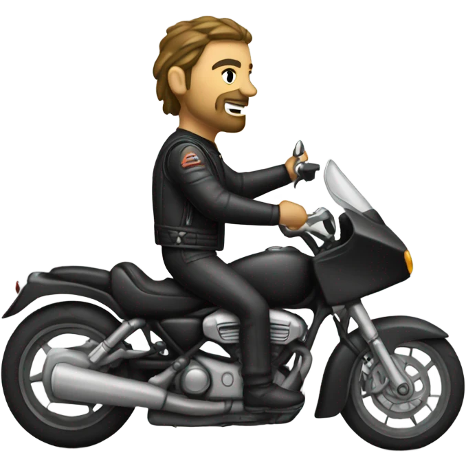 Motorcycle with biker emoji
