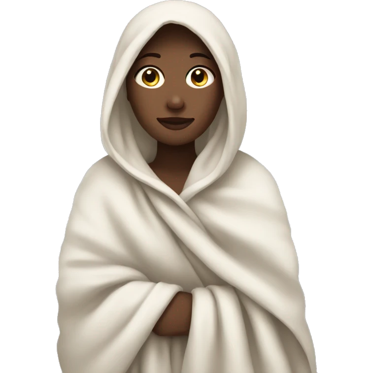 A white girl in a blanket emoji