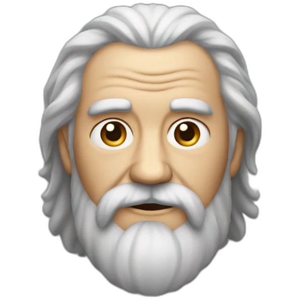 Wise old man with long hair and barbe looks like he knows a lot emoji