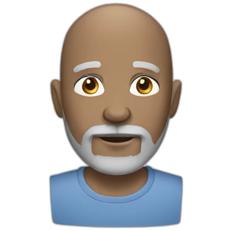 slightly older bald guy with blue eyes and dark grey beard emoji