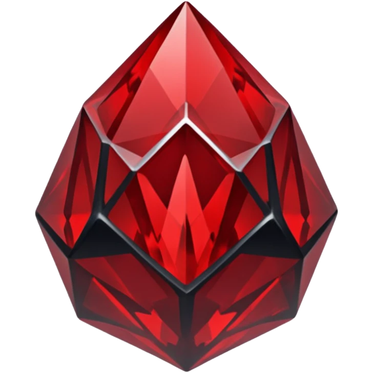 iOS sticker, dark fantasy crystal, monochrome red, minimal emoji