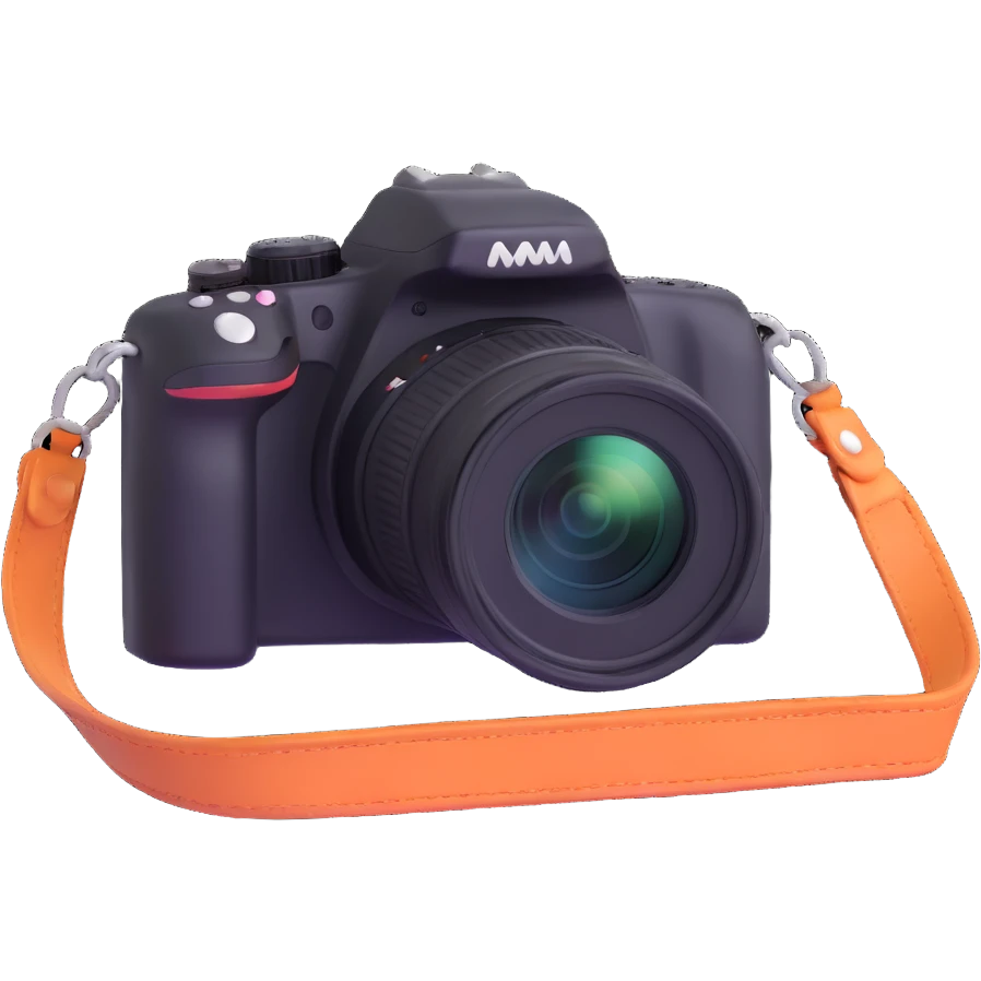 DSLR camera with strap emoji