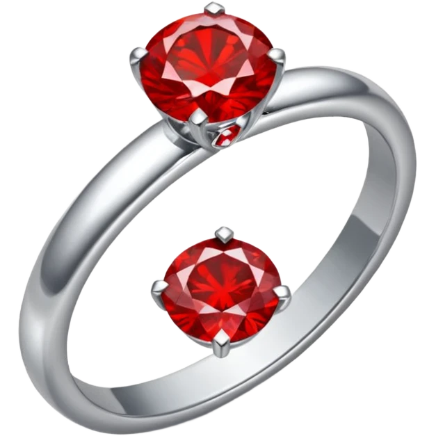 red ring marry red diamond metal prata emoji