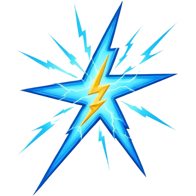 A glowing blue Smite 2 lightning bolt inside a crosshair. emoji
