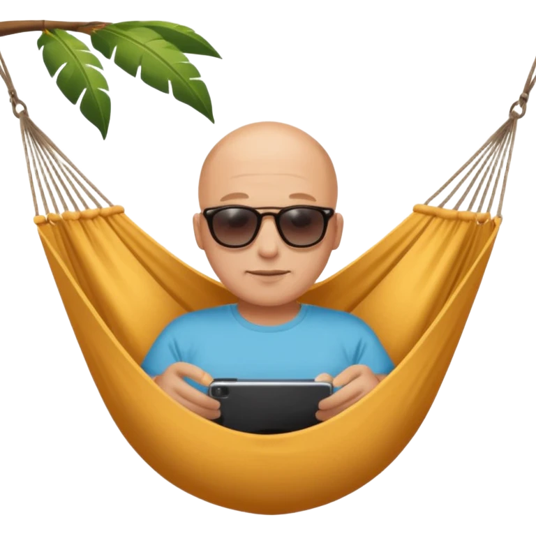 Bald in a hammock emoji