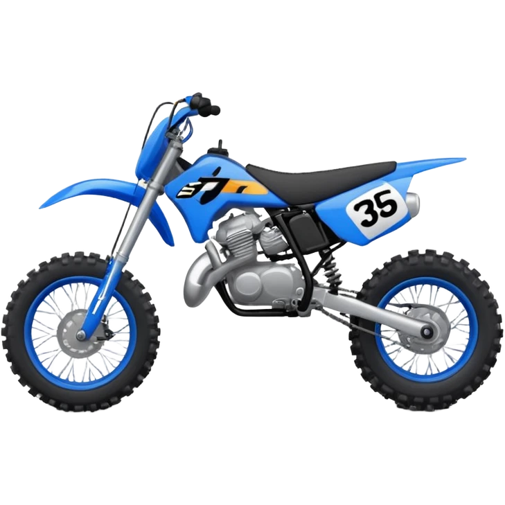 Dirt bike blue with numbers 358 emoji
