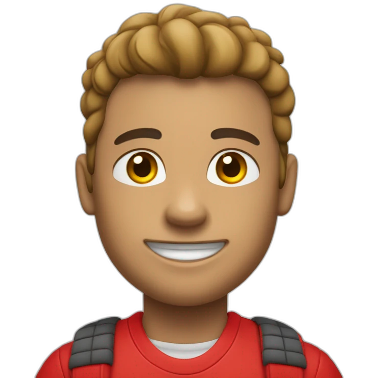 Emoji de un chico de color de piel morocha,con ropa nike roja emoji