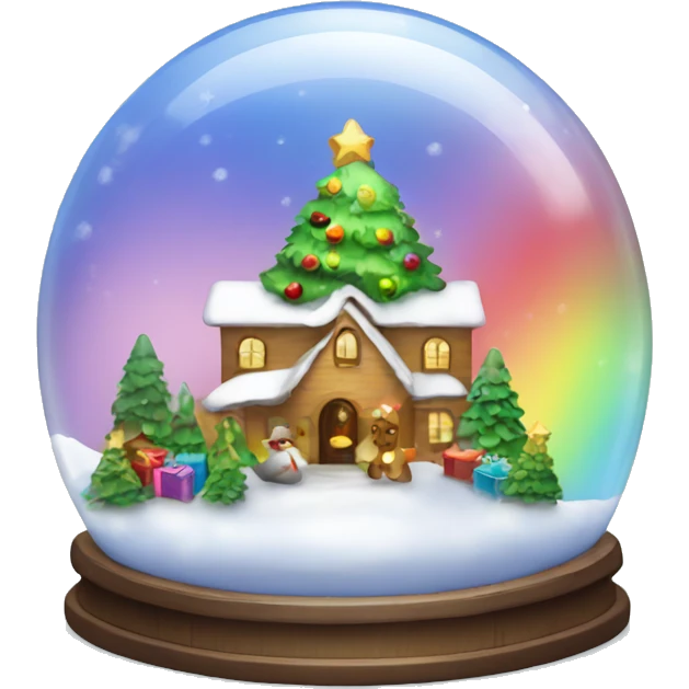 Snowglobe rainbow Christmas  emoji
