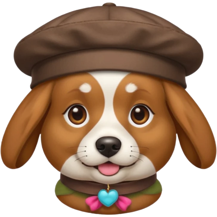 dog wearing grany emoji