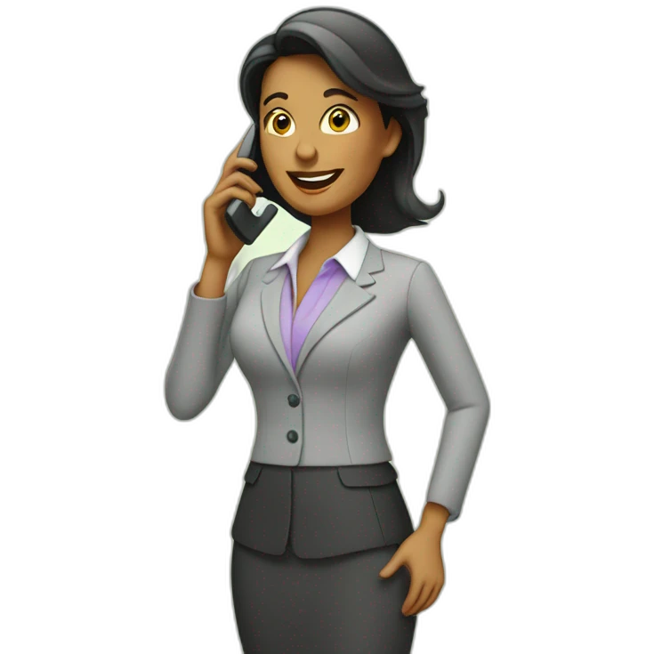 Businesswoman talking on her cell phone emoji