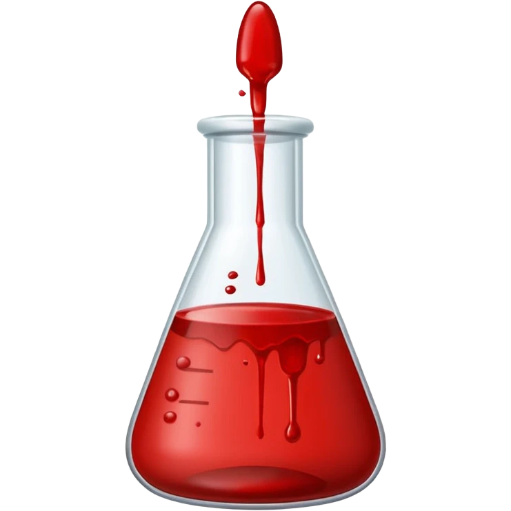 A lab science bottle but filled with blood emoji