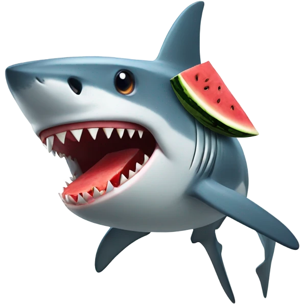 Shark with watermelon emoji
