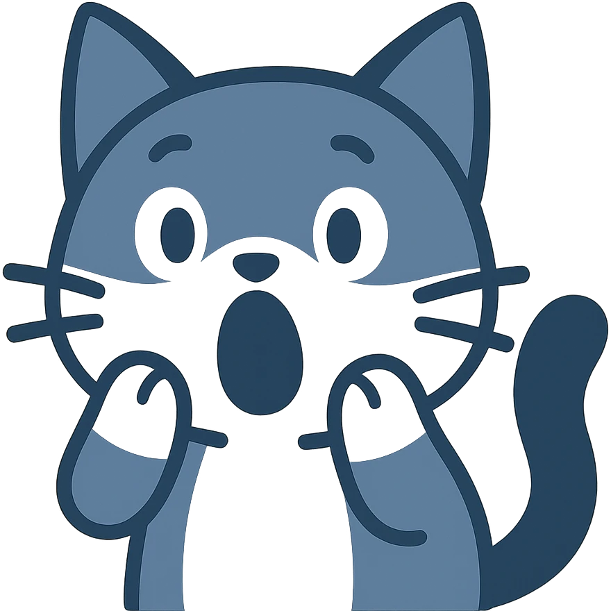 cute cartoon cat surprised, Twitch emoji style, adorable expression emoji