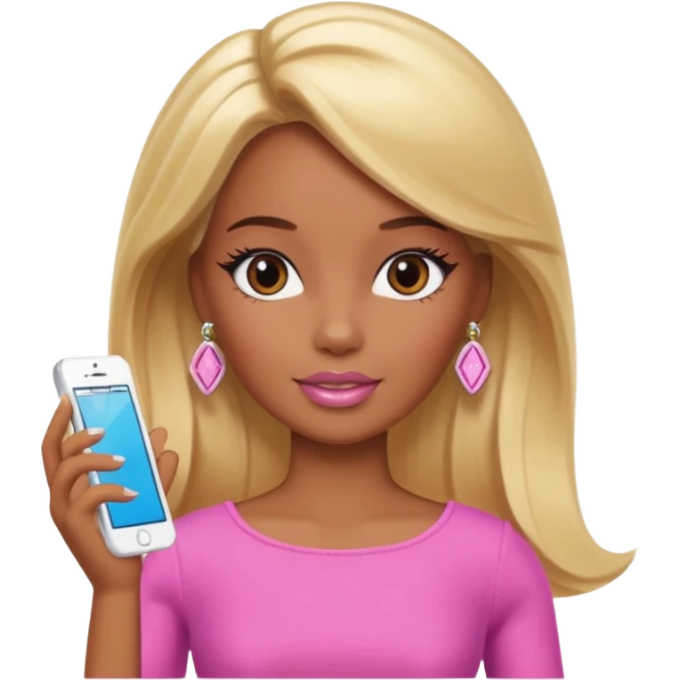 Brown skin blonde hair Barbie with skincare  emoji