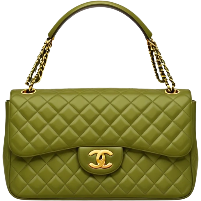 chanel olive color bag emoji