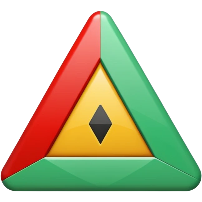 triangulo verde y rojo emoji