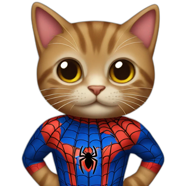 Cat with spiderman dress emoji