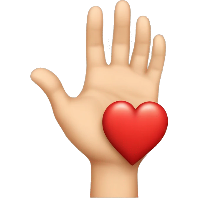 Dijosaurio con corazon en la mano emoji
