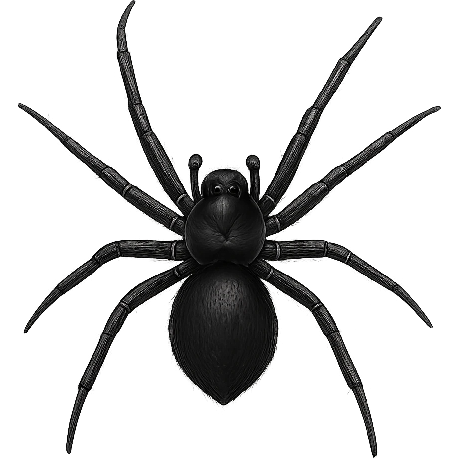 black spider, digital illustration emoji