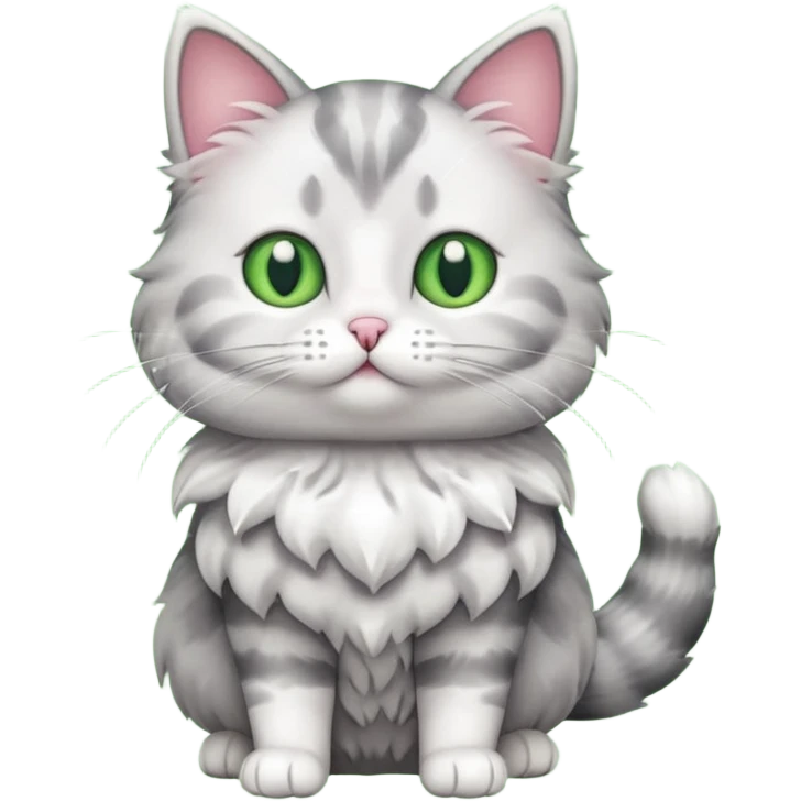 a full body of cute cat with puffer emoji