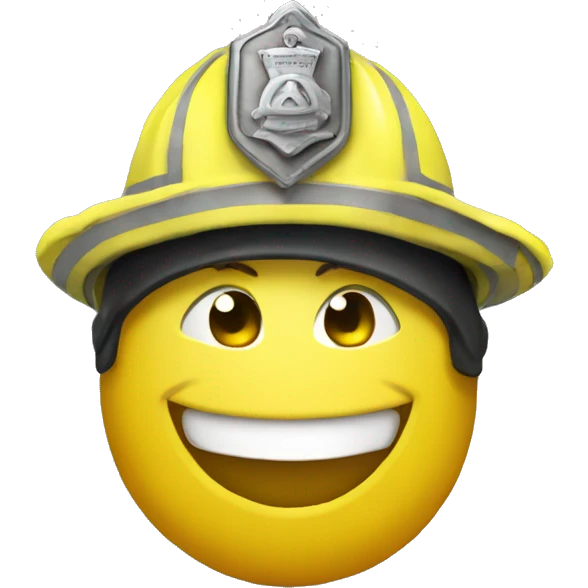 A lemon with but in a fireman outfit smiling emoji